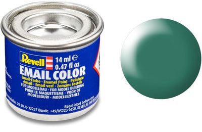 Revell hobbyverf enamel verf – #365 patina green – satin – ral6000 – enamel – verf potje – 14 ml