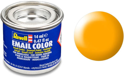 Revell hobbyverf enamel verf – #310 lufthansa-yellow – satin – ral1028 – enamel – verf potje – 14 ml