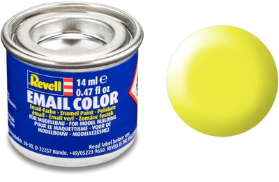 Revell hobbyverf enamel verf – #312 luminous yellow – satin – ral1026 – enamel – verf potje – 14 ml