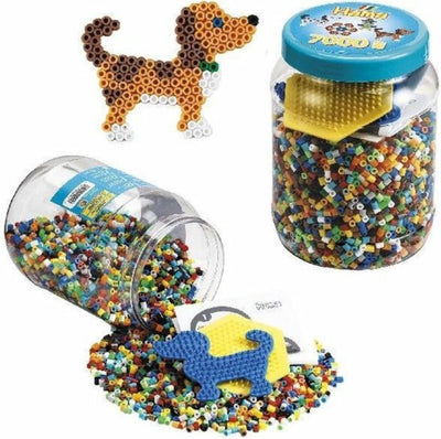 Hama strijkkralen set in pot 7000 stuks blauw