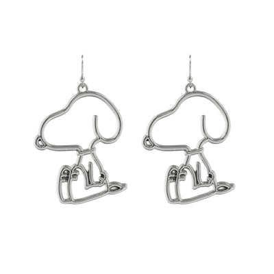 Peanuts snoopy unisex oorbellen – zilverkleurig – standard