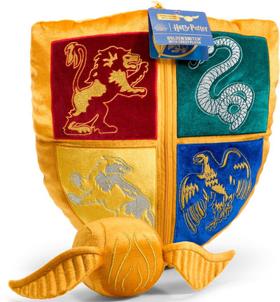 The Noble Collection Harry Potter – knuffel – golden snitch crest kussen