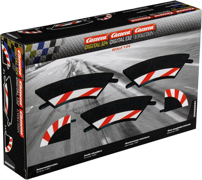 Carrera racebaanonderdeel – digital 124/132/evolution – uitbreidingsset binnenste railstukken met randstrips voor 60° bochten – 3 baanonderdelen onderdeel