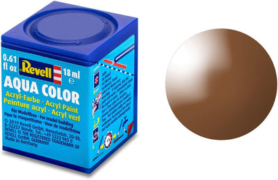 Revell hobbyverf acrylverf – aqua #80 mud brown – gloss – ral8003 – acryl – verf potje – 18 ml