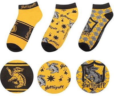 Cinereplicas Harry Potter – hufflepuff enkelsokken – set van 3 – geel