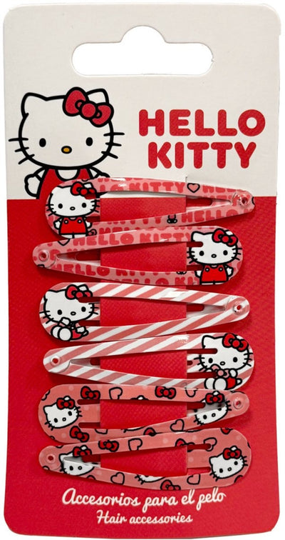 Hello kitty haarclips, 6 stuks