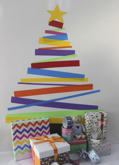 Deco tape uni kleur 6 kleuren 24 stuks