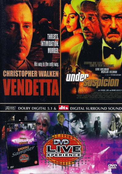 2 film DVD box under suspicion + vendetta + live music sampler DVD 2-disc edition