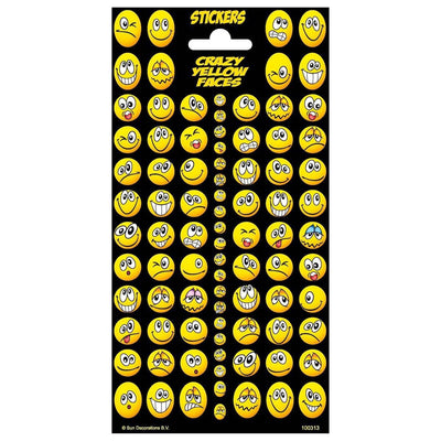 Stickers crazy yellow faces