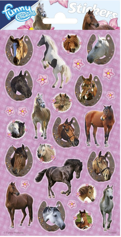 Funny products stickers horses 20 x 10 cm papier paars 28 stuks