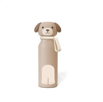 Zazu kinder thermosfles 400 ml – rvs drinkfles voor kinderen – dubbelwandige vacuümisolatie – bpa-vrij – lekbestendig – hond