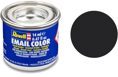 Revell hobbyverf enamel verf – #6 tar black (teerzwart) – matt – ral9021 – enamel – verf potje – 14 ml