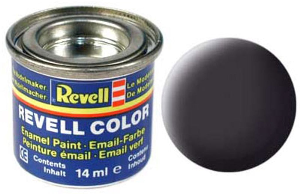 Revell hobbyverf enamel verf – #6 tar black (teerzwart) – matt – ral9021 – enamel – verf potje – 14 ml