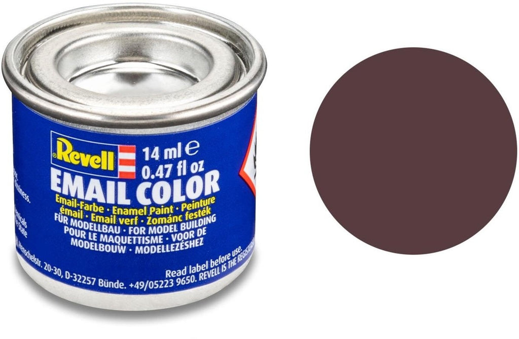 Revell hobbyverf enamel verf – #84 leather brown – matt – ral8027 – enamel – verf potje – 14 ml