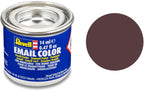 Revell hobbyverf enamel verf – #84 leather brown – matt – ral8027 – enamel – verf potje – 14 ml