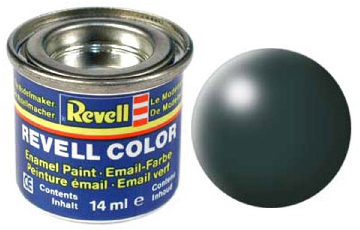 Revell hobbyverf enamel verf – #365 patina green – satin – ral6000 – enamel – verf potje – 14 ml