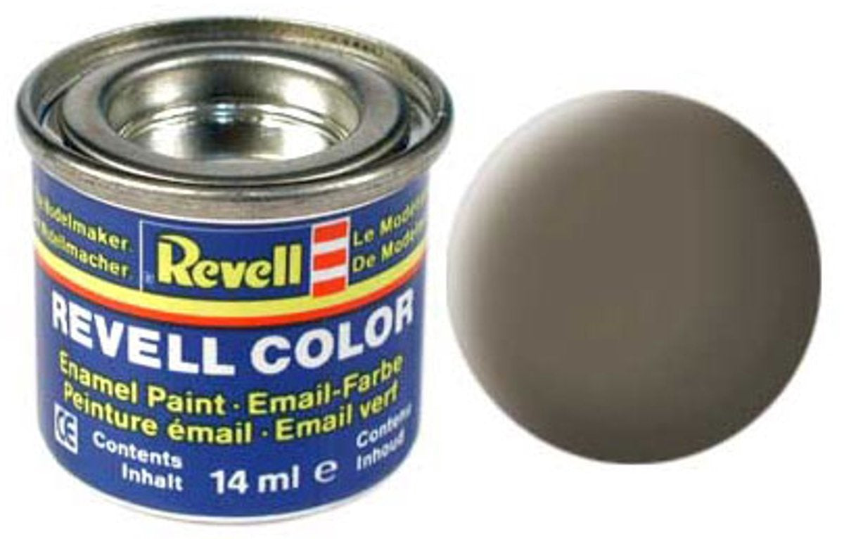 Revell hobbyverf enamel verf – #86 olive brown – matt – ral7008 – enamel – verf potje – 14 ml
