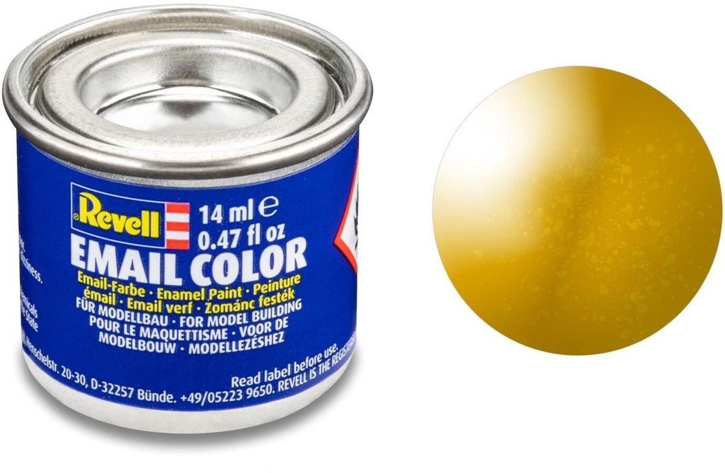 Revell hobbyverf enamel verf – #92 brass – metallic – enamel – verf potje – 14 ml