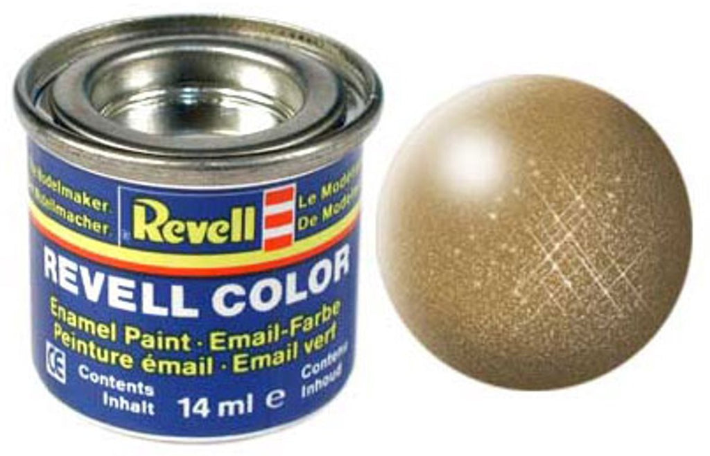 Revell hobbyverf enamel verf – #92 brass – metallic – enamel – verf potje – 14 ml