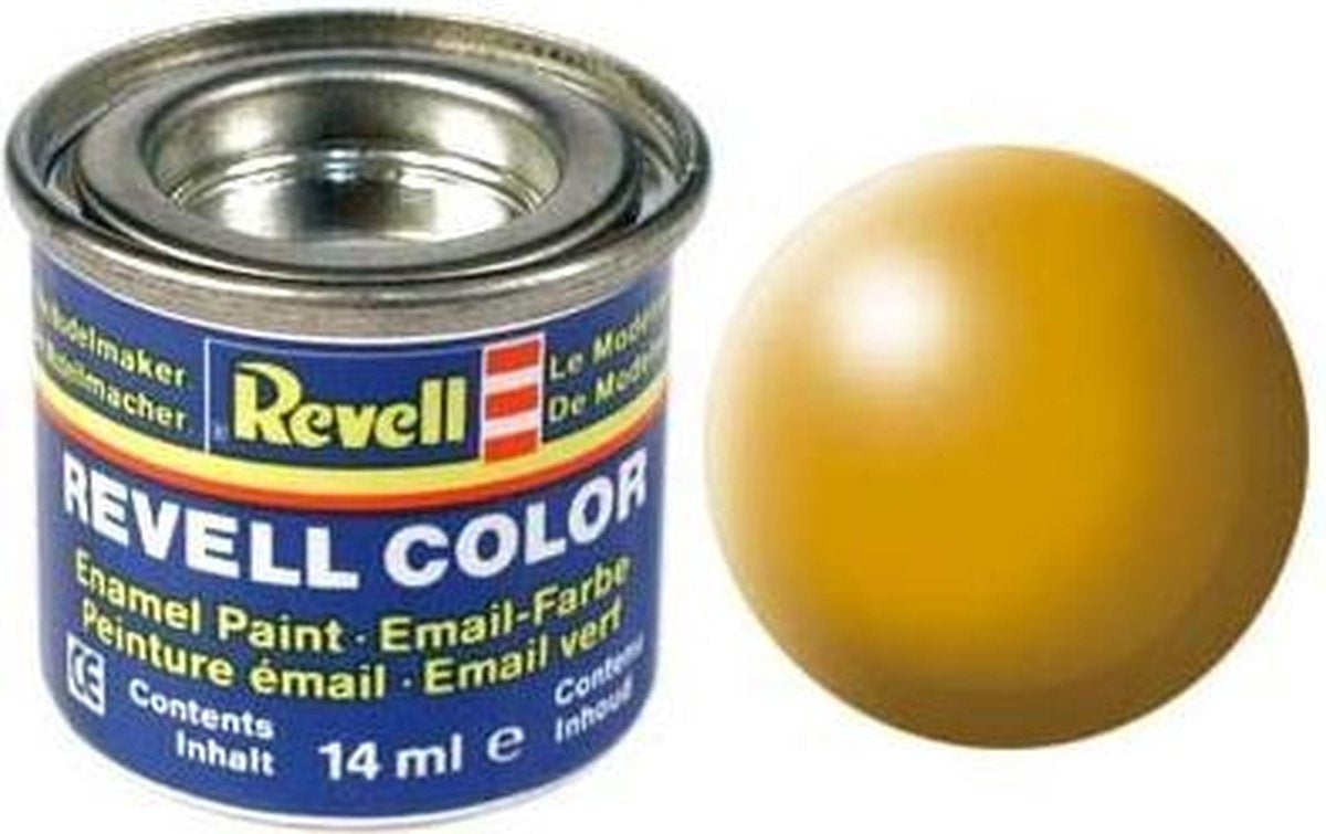 Revell hobbyverf enamel verf – #310 lufthansa-yellow – satin – ral1028 – enamel – verf potje – 14 ml