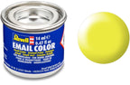 Revell hobbyverf enamel verf – #312 luminous yellow – satin – ral1026 – enamel – verf potje – 14 ml