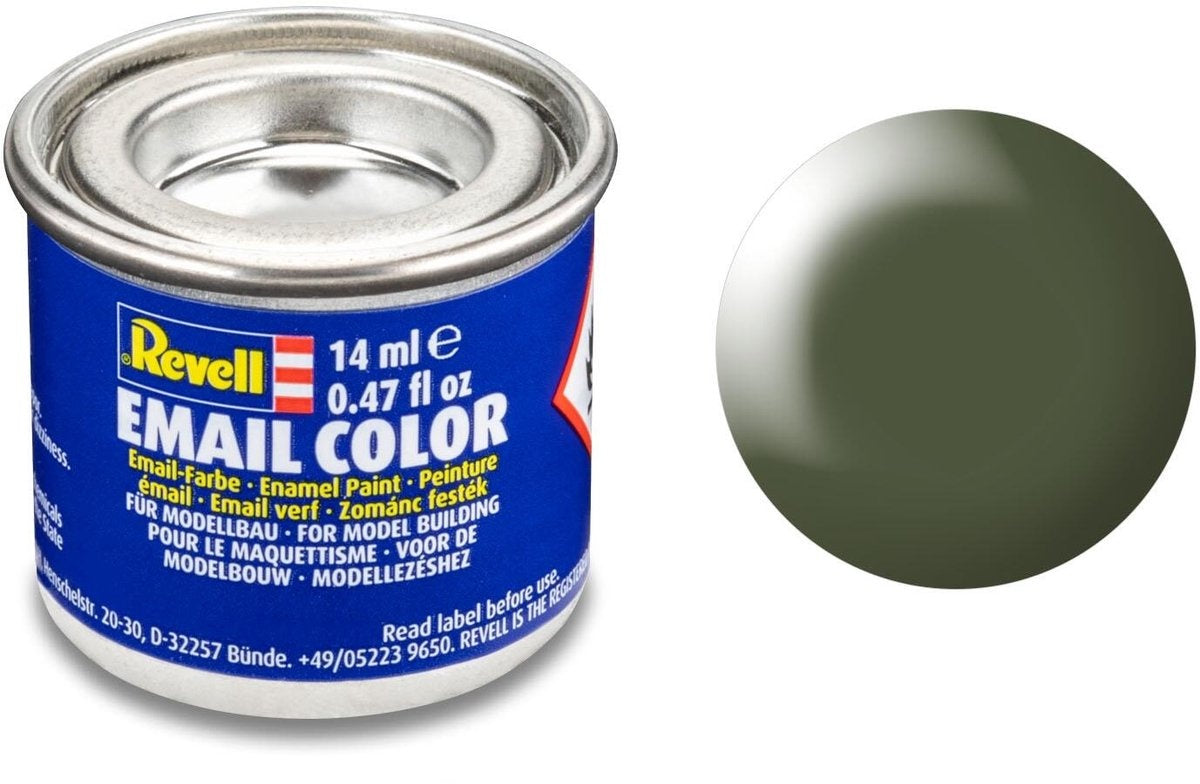 Revell hobbyverf enamel verf – #361 olive green – satin – ral6003 – enamel – verf potje – 14 ml