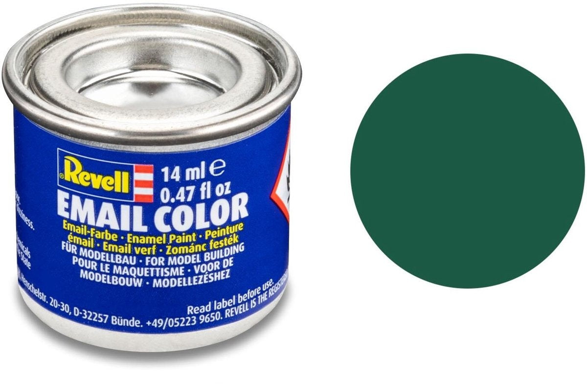 Revell hobbyverf enamel verf – ' dark green – matt – enamel – verf potje – 14 ml