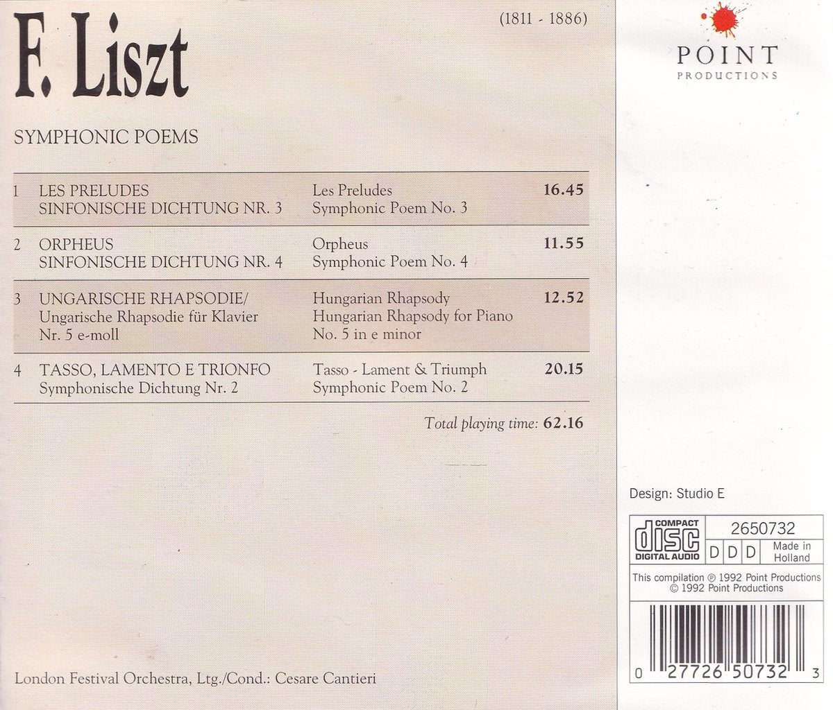 Liszt: symphonic poems – CD