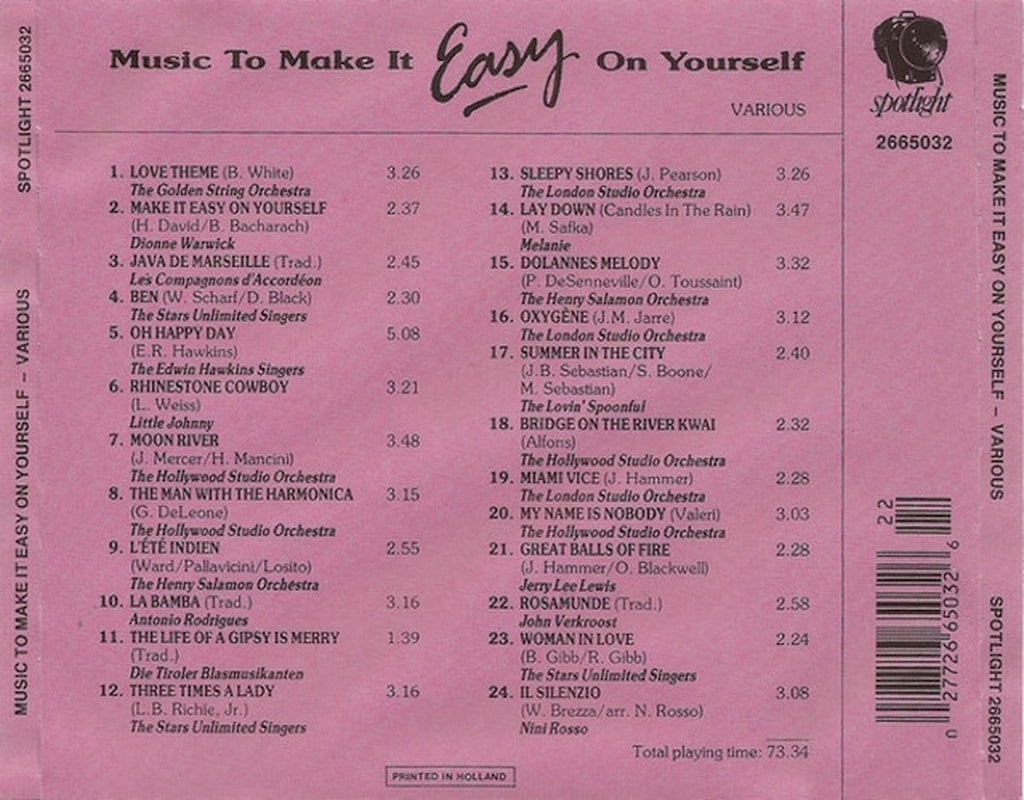 Music to make it easy on yourself – CD