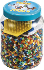 Hama strijkkralen set in pot 7000 stuks blauw