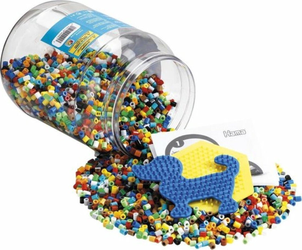 Hama strijkkralen set in pot 7000 stuks blauw
