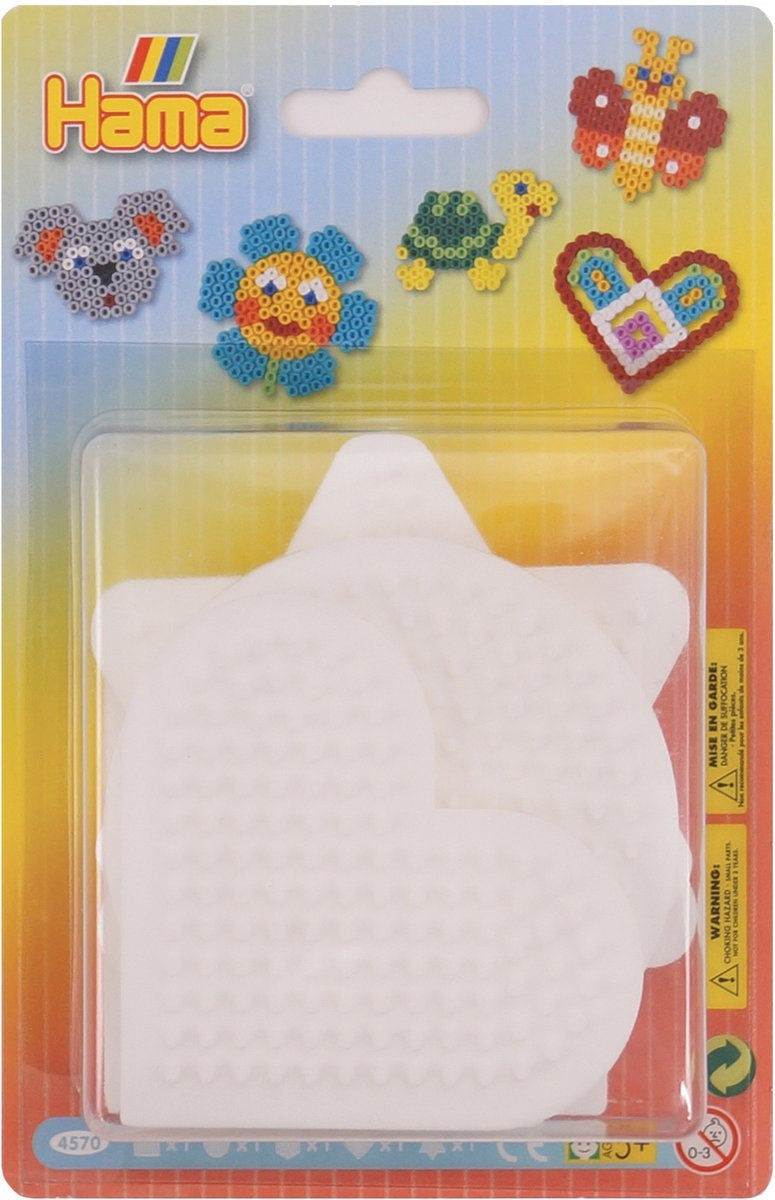 Hama – strijkkralen grondplaat – blister 5 stuks – wit
