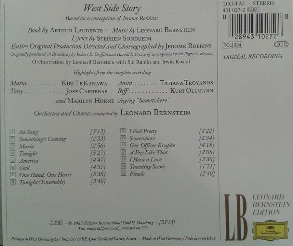 Bernstein: westside story (highlights) – CD