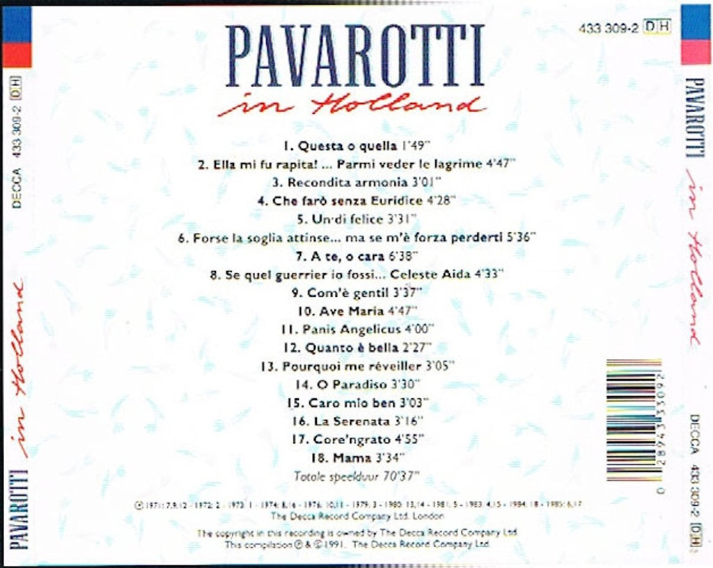 Pavarotti in holland – CD