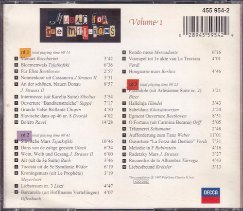 3cd music for the millions vol. 1 – diverse componisten – diverse artiesten – CD