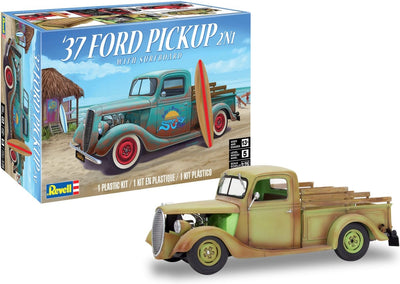 Revell modelbouwpakket auto – 14516 1937 ford pickup with surfboard 2n1 plastic – 1:25 – modelbouw