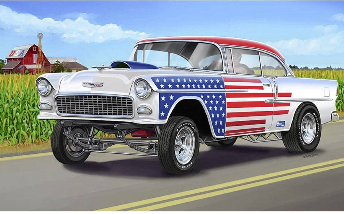 Revell modelbouwpakket auto – 14519 1955 chevy bel air – street machine plastic – 1:24 – modelbouw