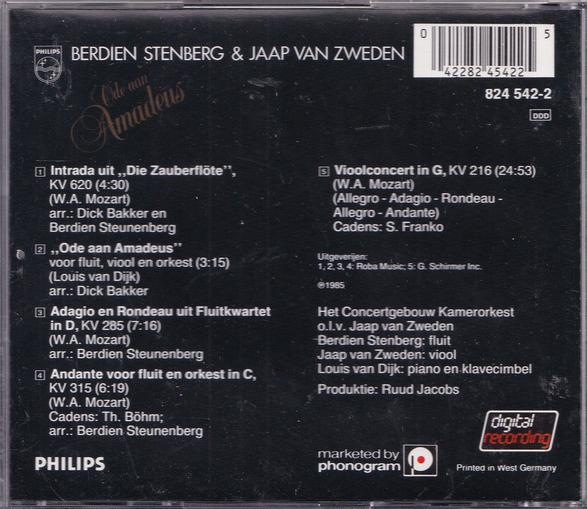 Ode aan amadeus – CD