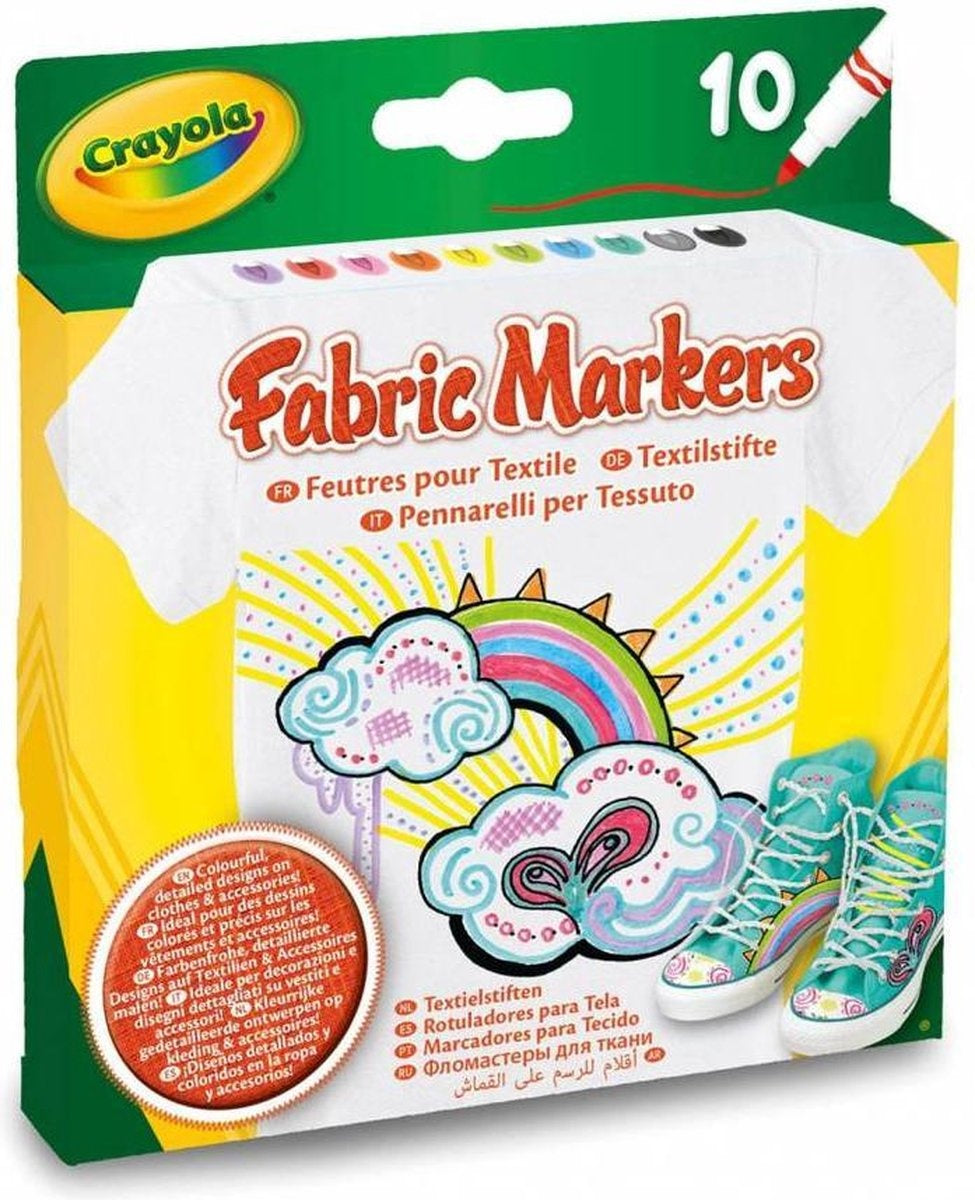 Crayola – viltstiften – 10 textielstiften voor kinderen