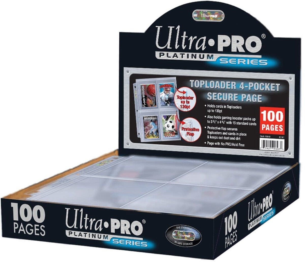 Ultra pro – premium 4-pocket secure pages (100ct) voor toploaders