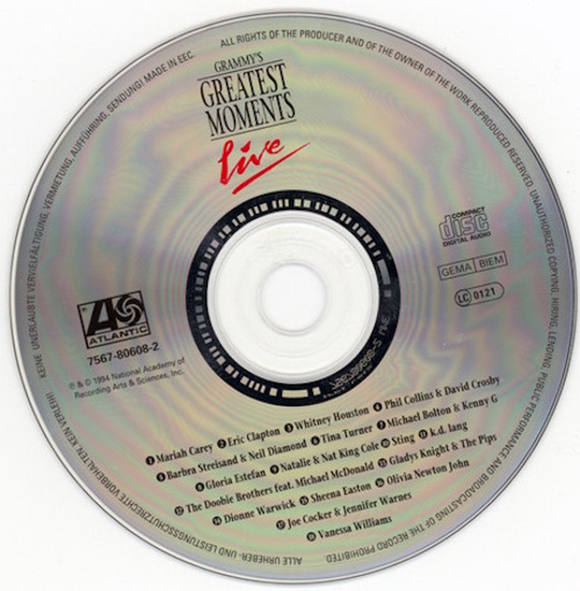 Grammy's greatest moments live (1994) – CD