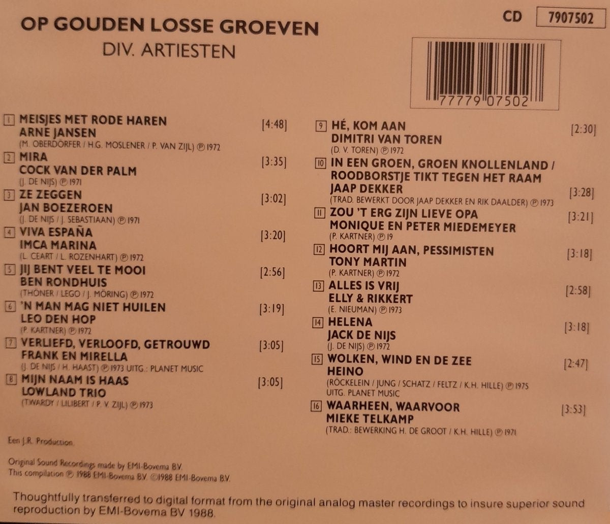 Op gouden losse groeven – CD