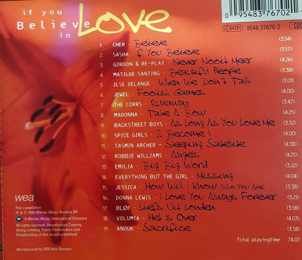 Various ‎ – if you believe in love – CD