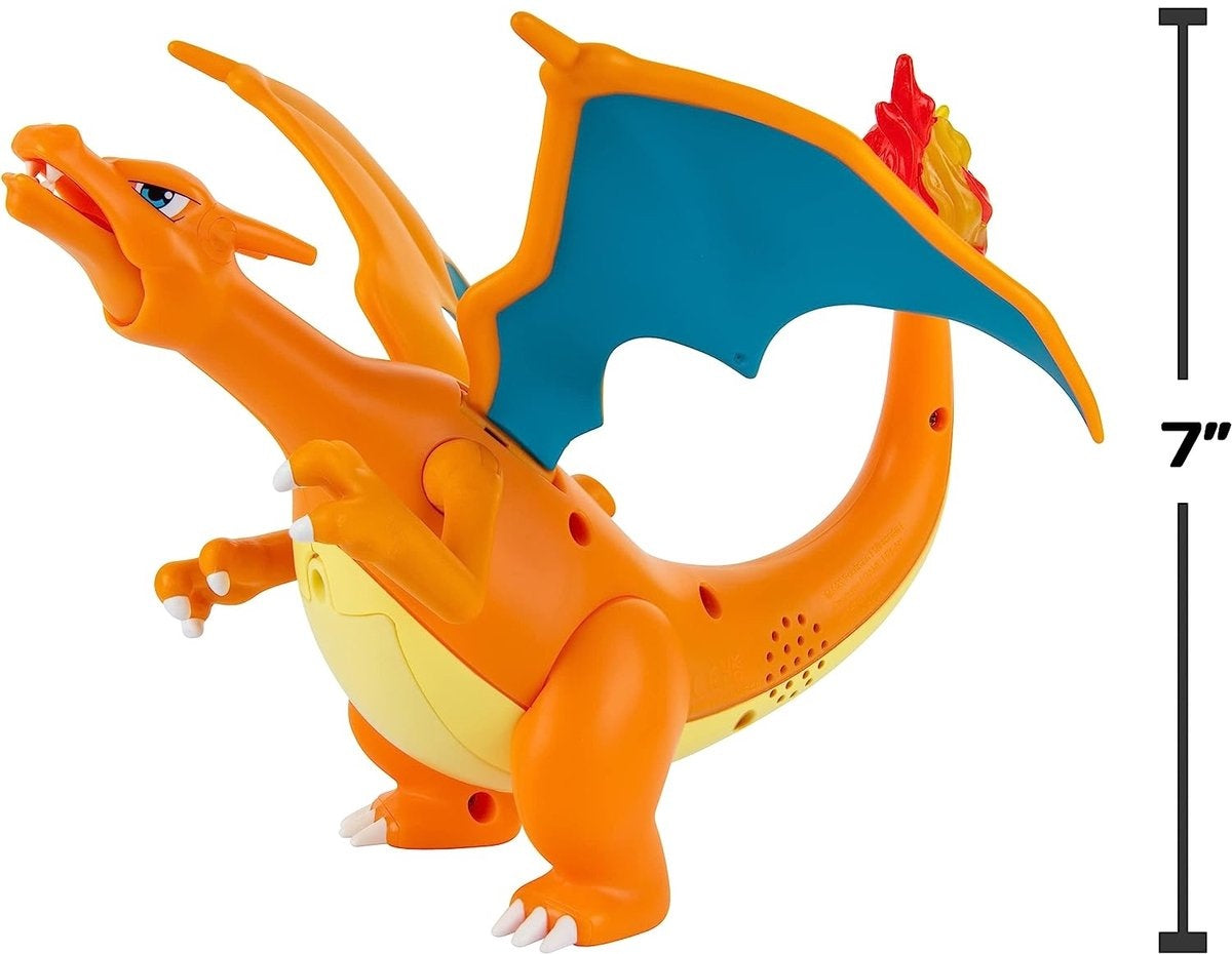 Pokémon: charizard with pikachu and launcher deluxe 6 inch feature figure