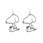 Peanuts snoopy unisex oorbellen – zilverkleurig – standard