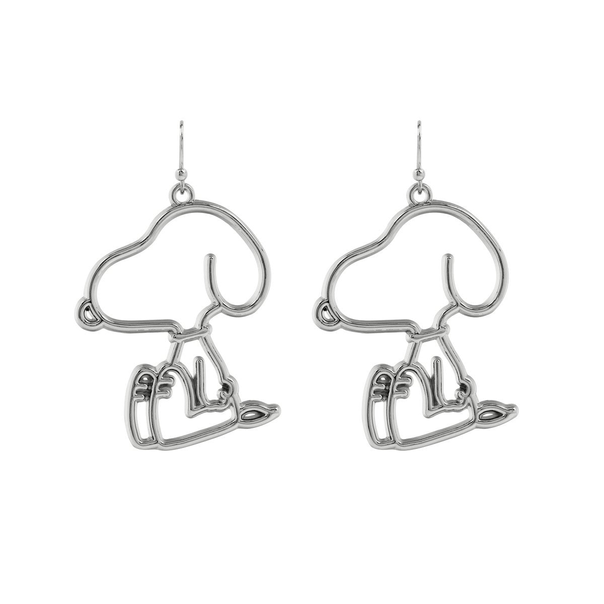 Peanuts snoopy unisex oorbellen – zilverkleurig – standard