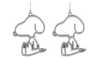 Peanuts snoopy unisex oorbellen – zilverkleurig – standard