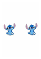 Zilvergeplateerde stitch oorbellen – studs