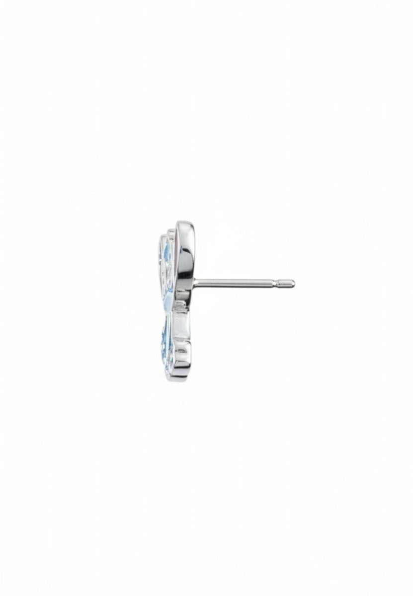 Zilvergeplateerde stitch oorbellen – studs