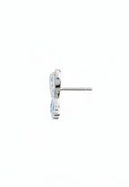 Zilvergeplateerde stitch oorbellen – studs